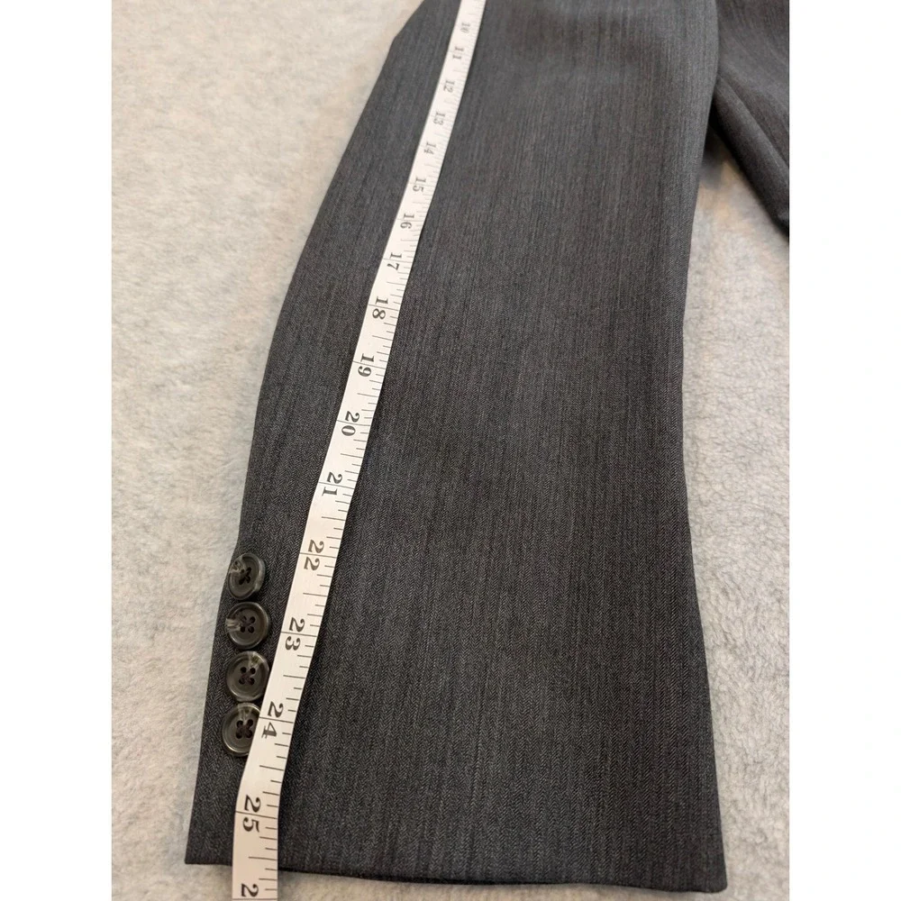 Chaps Ralph Lauren Mens Pure New Wool Blazer Size 44R Charcoal Gray 2 Button